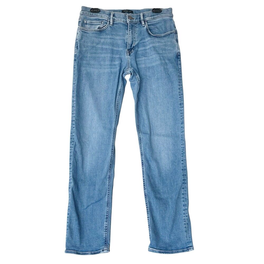 Banana Republic Mens Jeans Straight Fit Denim Rodeo Medium Wash Whisker Sz 31x32
